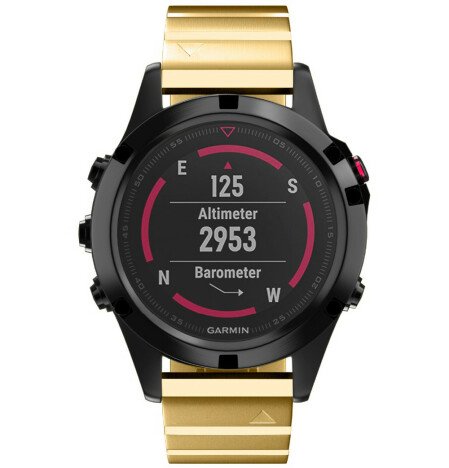 Curea ceas Smartwatch Garmin Fenix 7X / 6X / 5X Plus / 5X / 3 HR / 3, 26 mm Otel inoxidabil iUni Gol